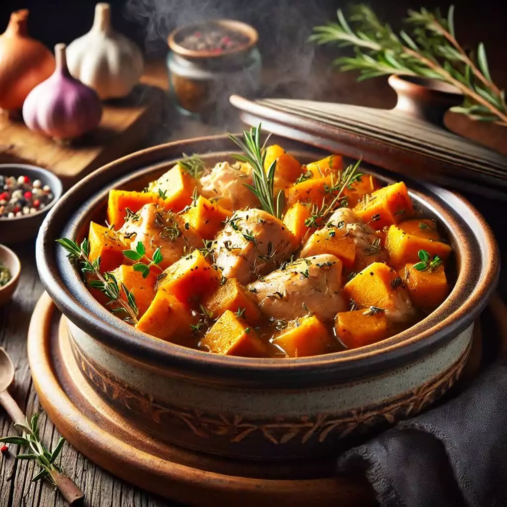 Crockpot Recept - Kip met zoete aardappel en kruiden