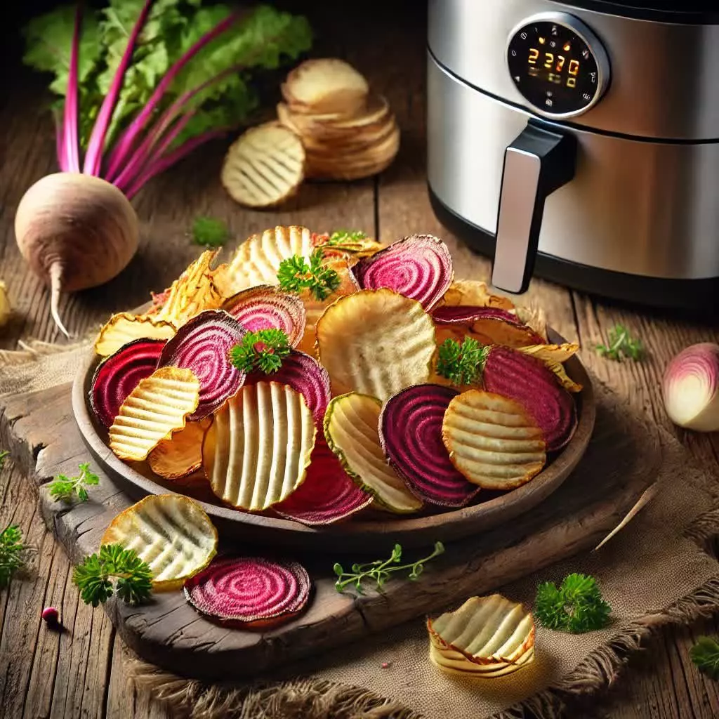 Airfryer Groentechips (koolrabi, biet, pastinaak)