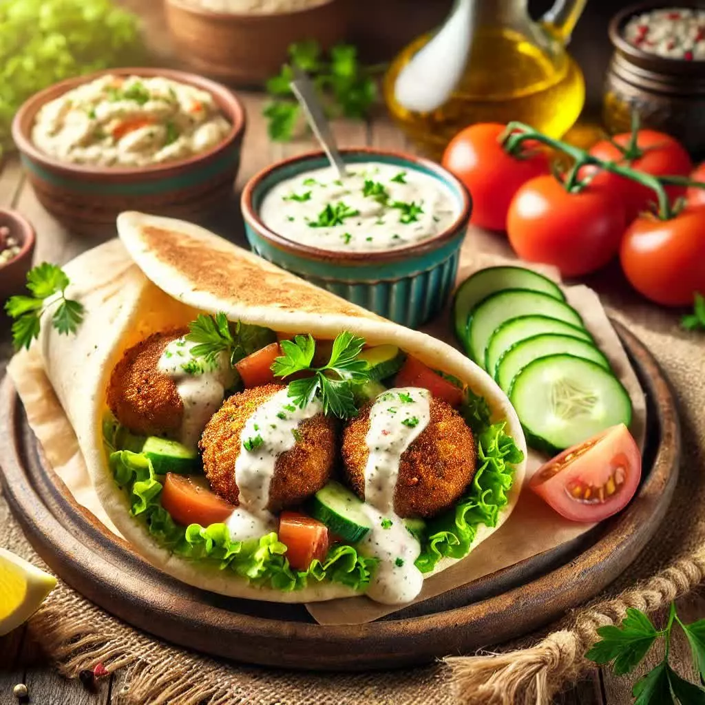 Falafelwraps met Romige Knoflooksaus
