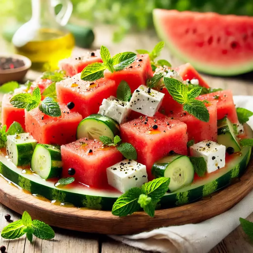 Watermeloensalade met feta