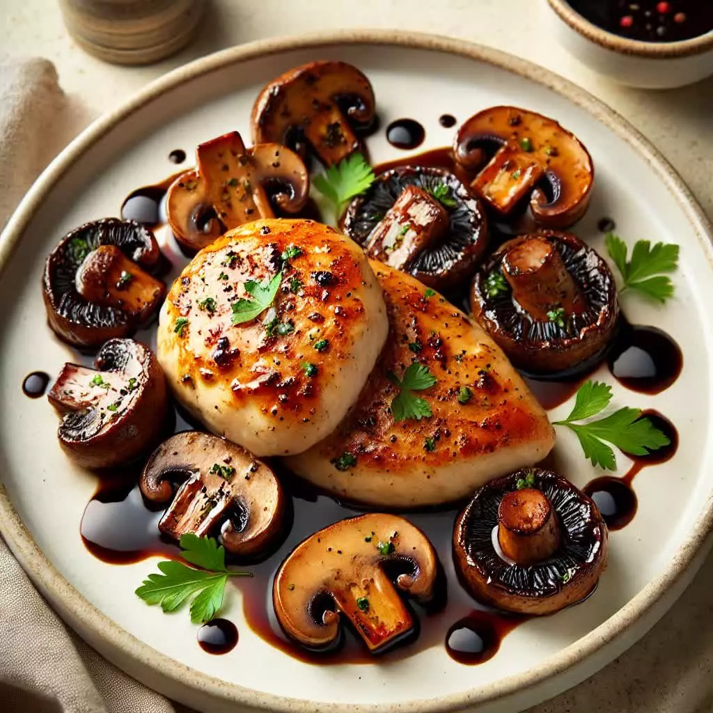Gebakken Kipfilet met Balsamico-champignons