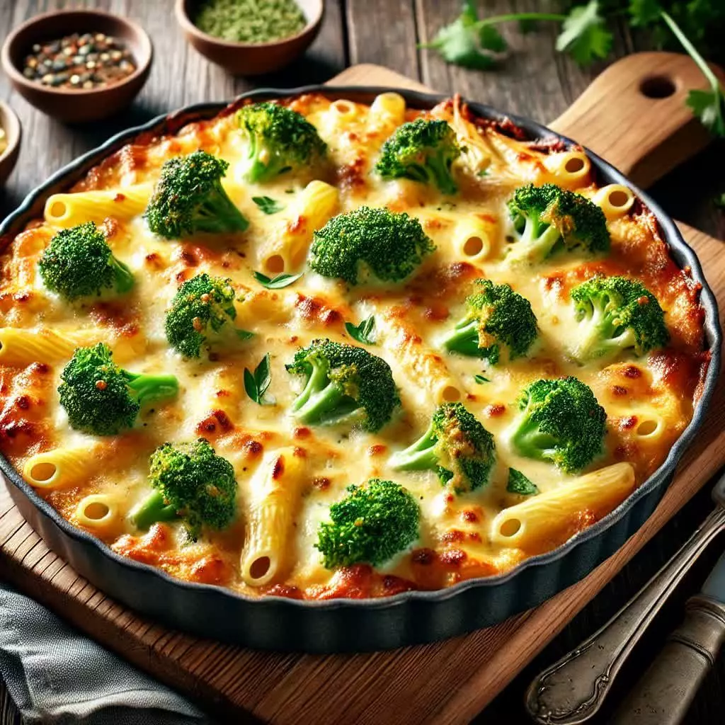 Gegratineerde Pastaschotel met Broccoli