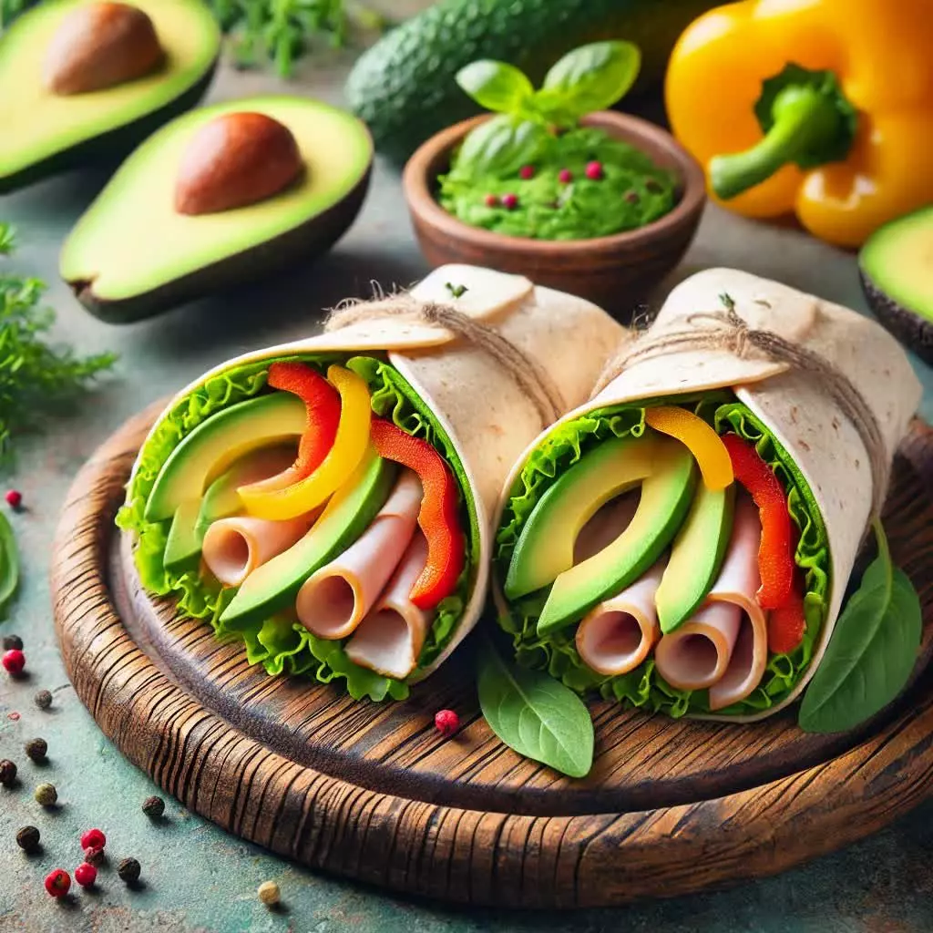 Kalkoenwraps met Avocado en Paprikareepjes