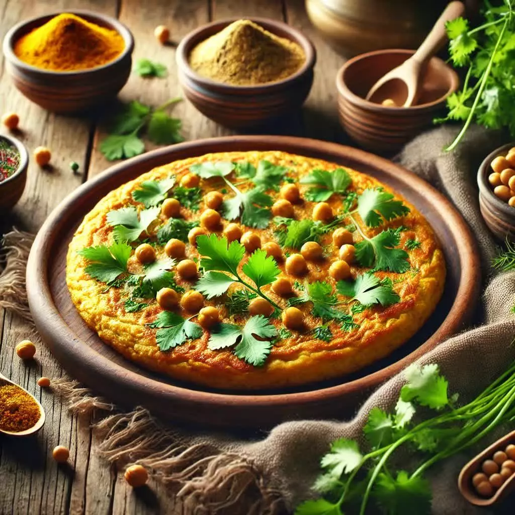 Kikkererwtenomelet met Verse Kruiden