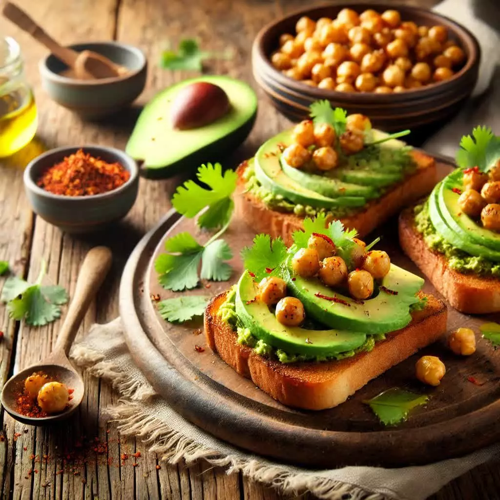 Knapperige Avocado-Toasts met Geroosterde Kikkererwten